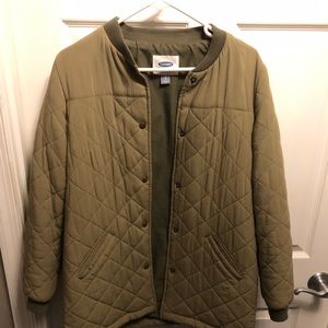 Green puffer jacket